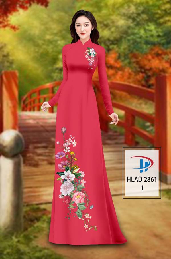Áo Dài Hoa In 3D kiểu mới AD HLAD 2861