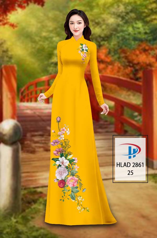 Áo Dài Hoa In 3D kiểu mới AD HLAD 2861
