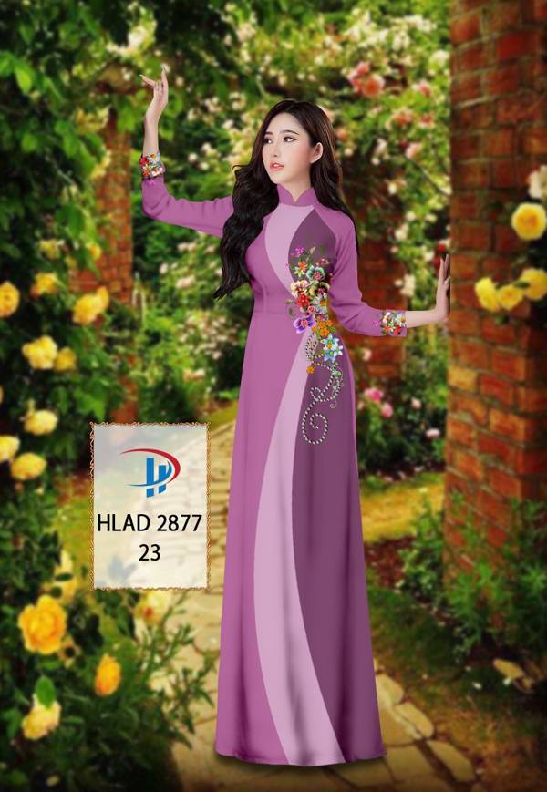 Áo Dài Hoa In 3D kiểu mới AD HLAD 2877