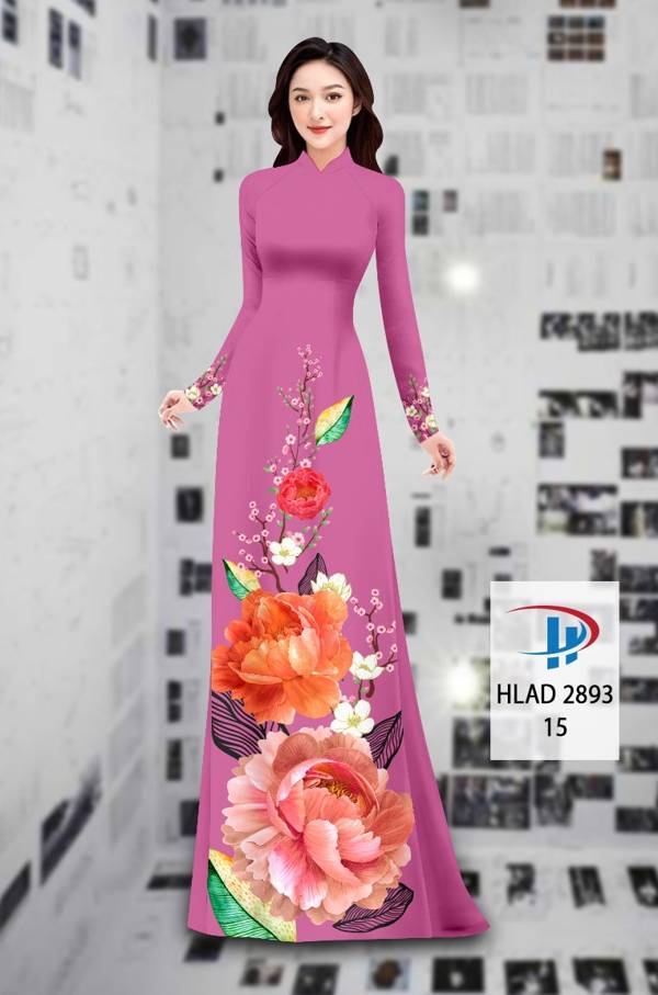 Áo Dài Hoa In 3D thiết kế 2021 AD HLAD 2893
