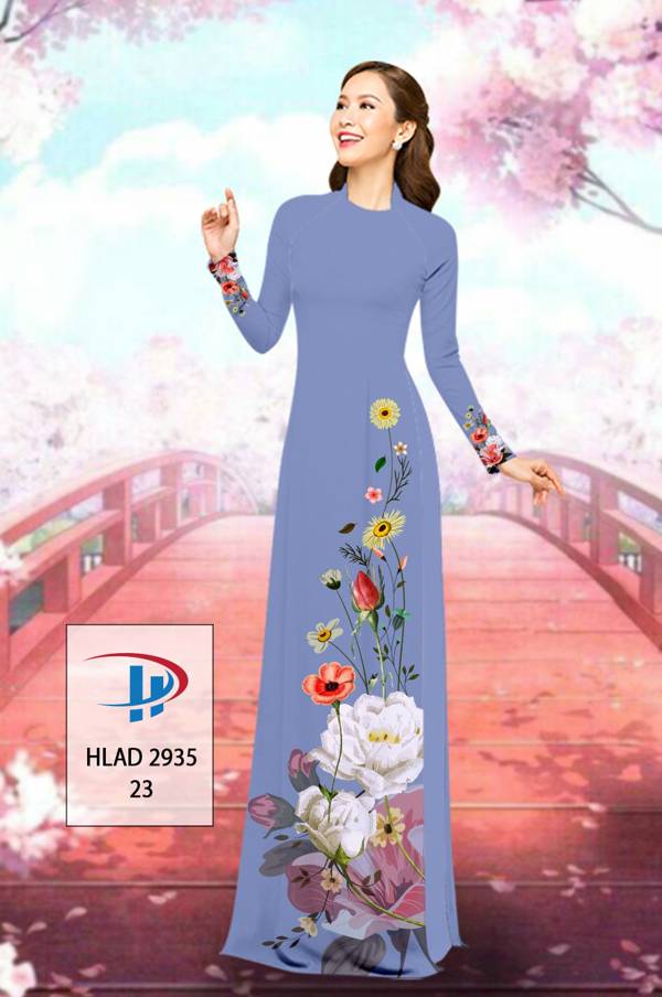 Áo Dài Hoa In 3D Mới Ra AD HLAD2935