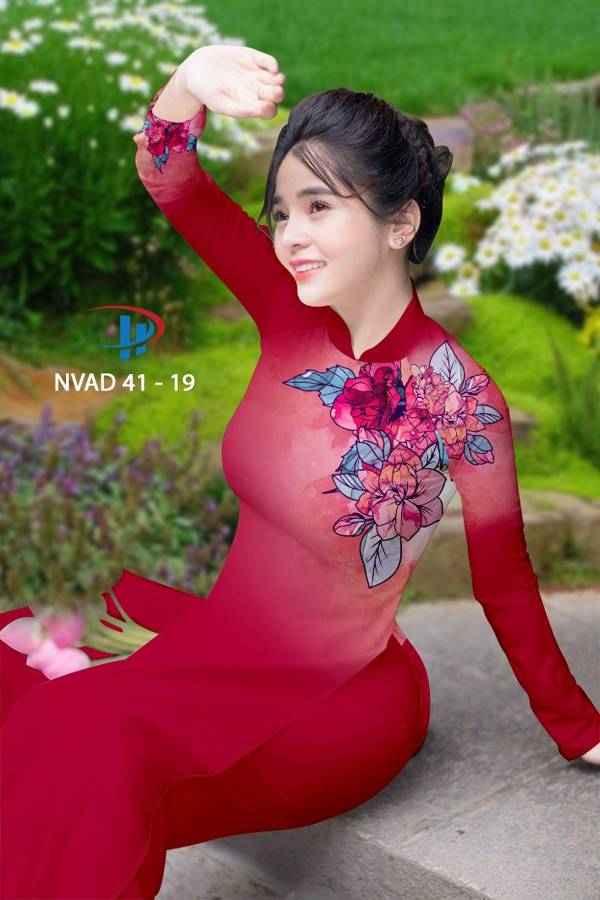 Áo Dài Hoa In 3D Vừa Ra  AD NVAD41