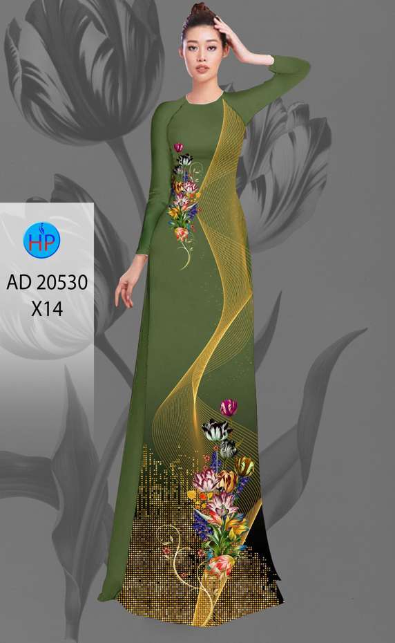 Áo Dài Hoa In 3D Độc Đáo AD 20530