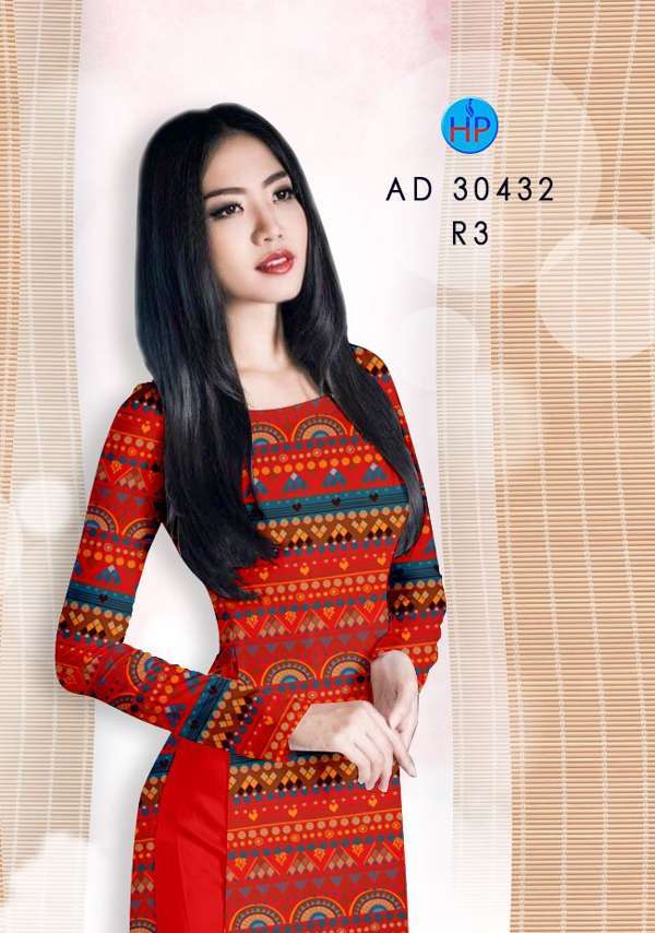 Áo Dài Hoa Văn Thổ Cẩm Kiểu Mới AD 30432