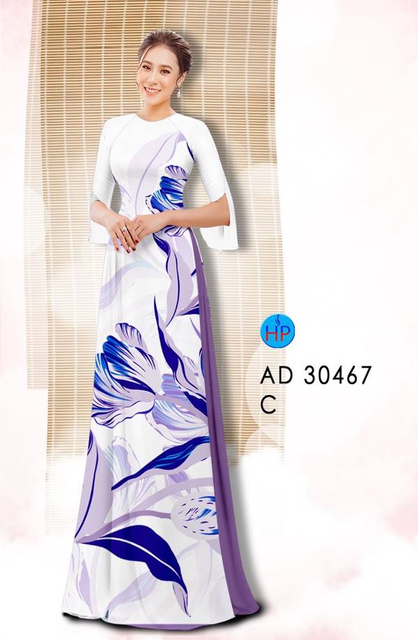 Áo Dài Hoa In 3D Mới Ra AD 30467