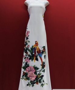 Vải Áo Dài Thái Tuấn Vẽ Cim Két AD VE2807_333 10