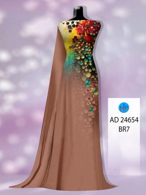 Vải Áo Dài Hoa In 3D AD 24654 37
