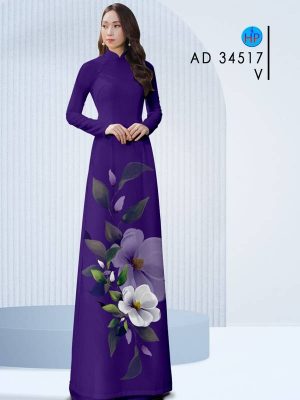 Vải Áo Dài Hoa In 3D AD 34517 35