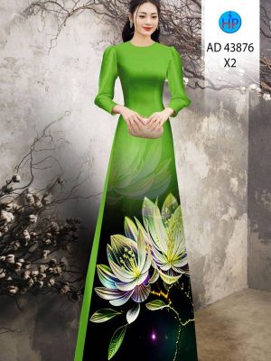 Vải Áo Dài Hoa In 3D AD 43876 35