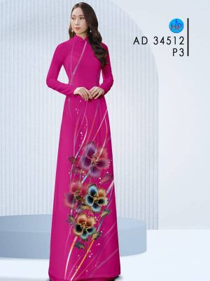 Vải Áo Dài Hoa In 3D AD 34512 35