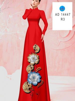 Vải Áo Dài Hoa In 3D AD 14447 35