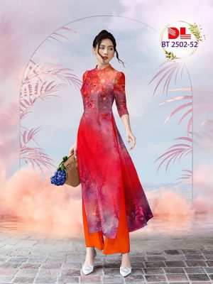 Vải Áo Dài Hoa In 3D AD BT2502 1