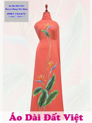 Vải Áo Dài Vẽ Tay Hoa Thiên Điểu Ad V14772
