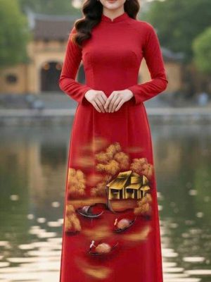Vải Áo Dài Vẽ Tay Cao Cấp Hình AD V
