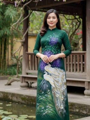 Vải Áo Dài Vẽ Tay Cao Cấp Hình AD V