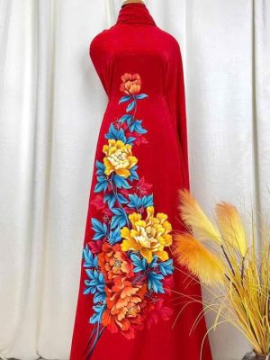 Vải Áo Dài Vẽ Tay Cao Cấp Hình AD V