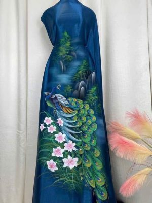 Vải Áo Dài Vẽ Tay Cao Cấp Hình AD V