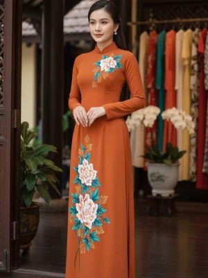 Vải Áo Dài Vẽ Tay Cao Cấp Hình AD V