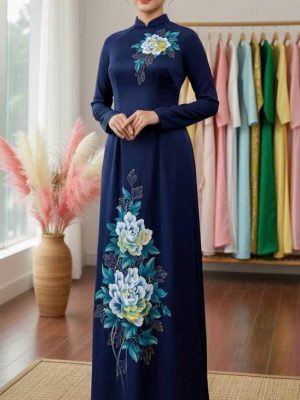 Vải Áo Dài Vẽ Tay Cao Cấp Hình AD V