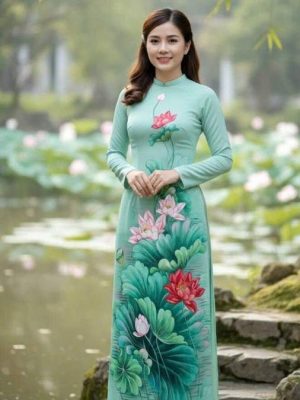 Vải Áo Dài Vẽ Tay Cao Cấp Hình AD V