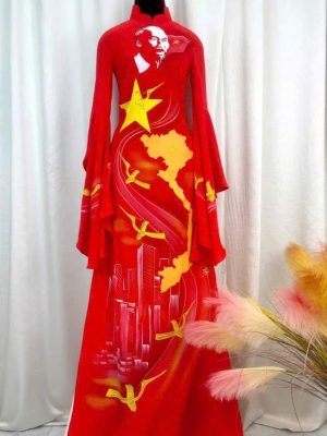 Vải Áo Dài Vẽ Tay Cao Cấp Hình AD V